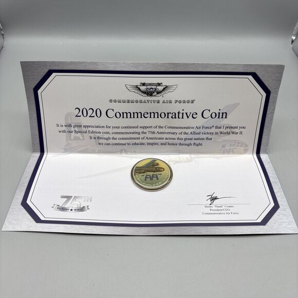 "Fifi" 75th Anniversary Of WWII Victory Commemorative Coin - Picture 1 of 6